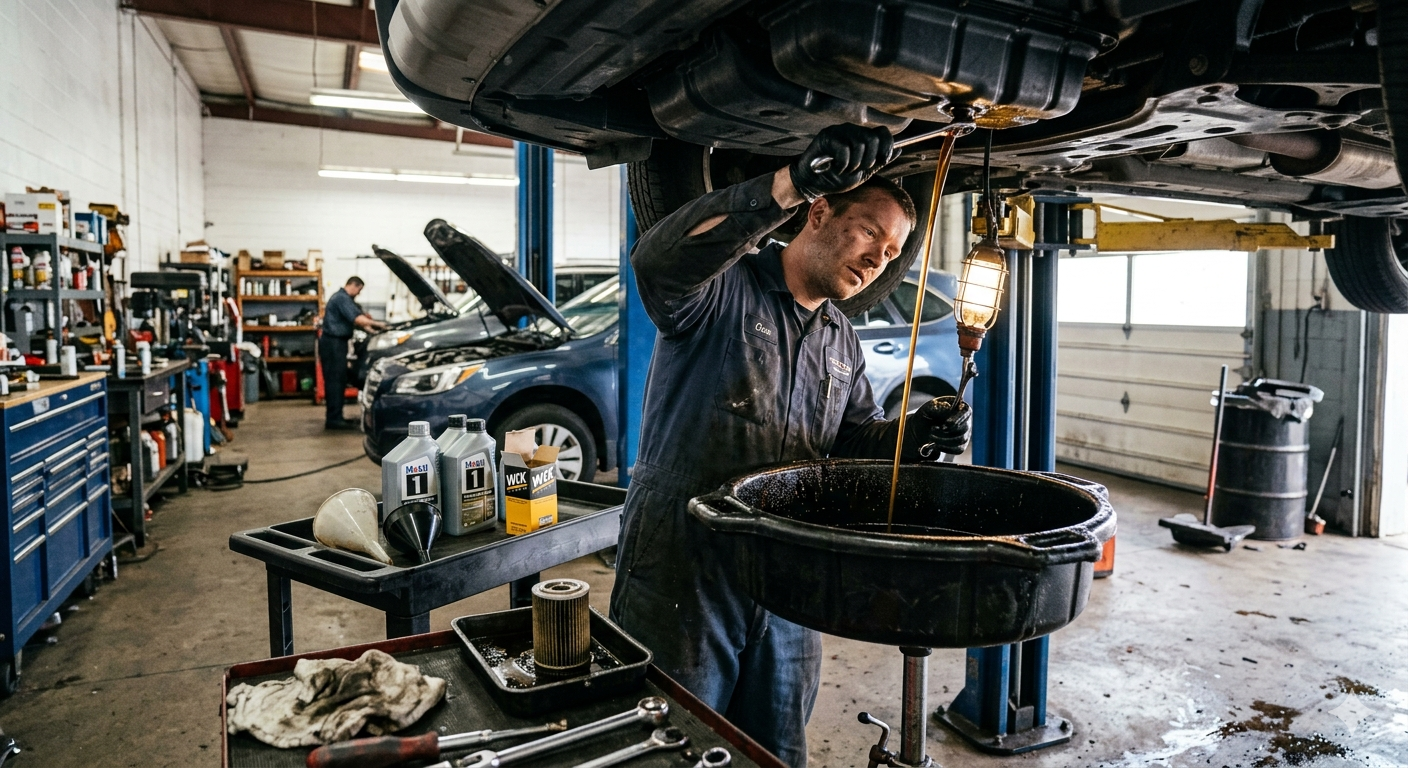 Oil change service at Apexx Auto Solutions Palau